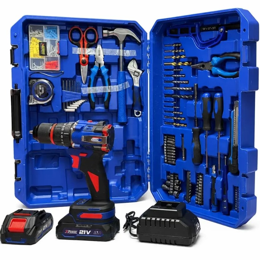 170PCS 21V XPOWER XP21-170 شنطة عدة وشنيور بطارية متكاملة #CN